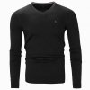 Sweter męski Tommy Hilfiger czarny jedwab z dekoldem v-neck